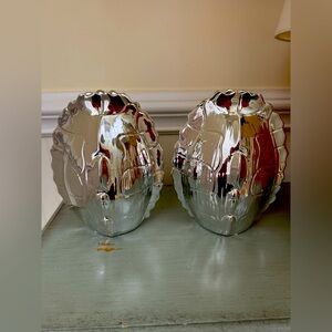 Pair of Silver Decorative Vases…turtle shell shaped